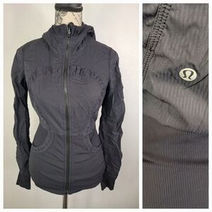 Lululemon Dance Studio Jacket Hooded Size 6 Black Gray Reversible